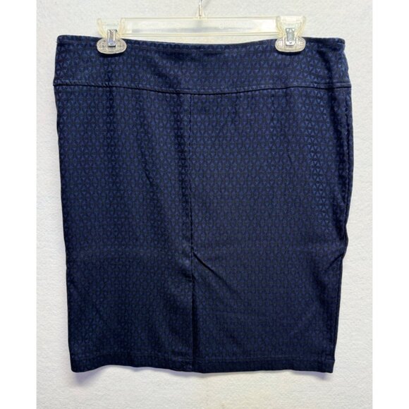 Soho Apparel LTD Blue and Black Pull On Pencil Skirt Stretch Size Large - Picture 3 of 7